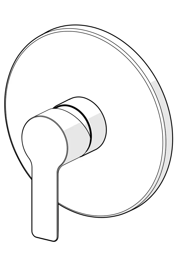 HansaLIGNA Duscharmatur Einhebelmischer Fertigmontageset für Brausebatterie 8387 Rosette rund Chrom