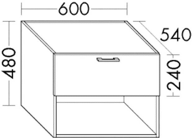 burgbad Hochschrank „Sys30“ 640 × 480 × 580 mm in Weiß Hochglanz