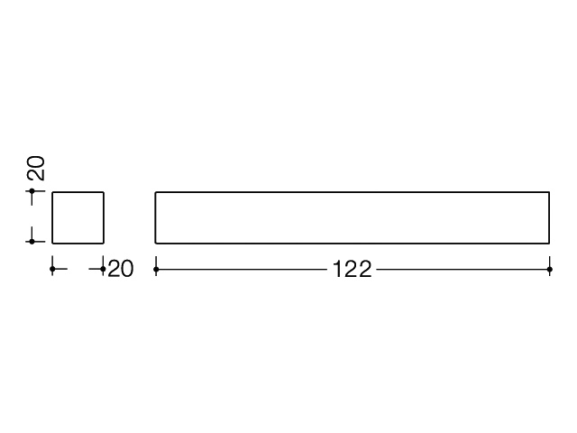 HEWI Reservetoilettenpapierhalter „System 100“ 2 × 12,2 × 2 cm