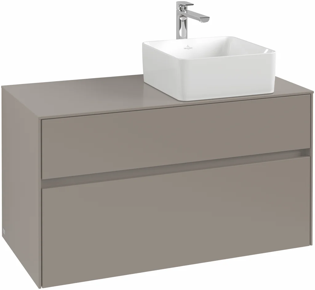Villeroy & Boch Waschbeckenunterschrank Collaro C040B0, Eckig Wine Red, 1000x548x500mm, mit Beleuchtung und SoftClosing, Smarthome-fähig