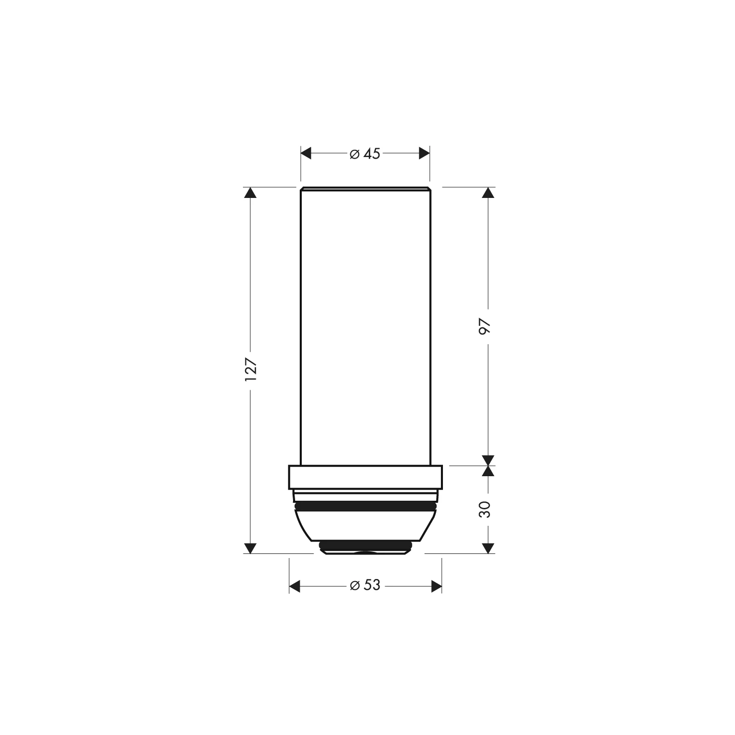 Verlängerung Axor Starck für boden- stehende Wannenmischer 60mm chrom