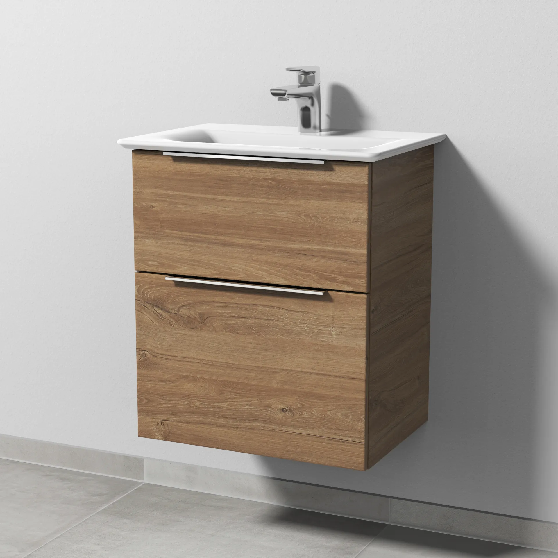 Sanipa Waschtischunterschrank „3way“ passend zu Keramik-Waschtische Connect Air von Ideal Standard 490 × 585 × 357 mm in Eiche Kansas