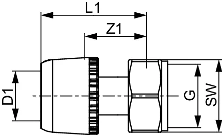 TECElogo-Ax Verschraubung, flachdichtend Dimension 25 × 1 1/4", Siliziumbronze