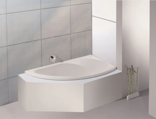 Hoesch Badewanne „Spectra“ eck, asymmetrisch 170 × 100 cm, rechts, ohne Schürze in Weiß