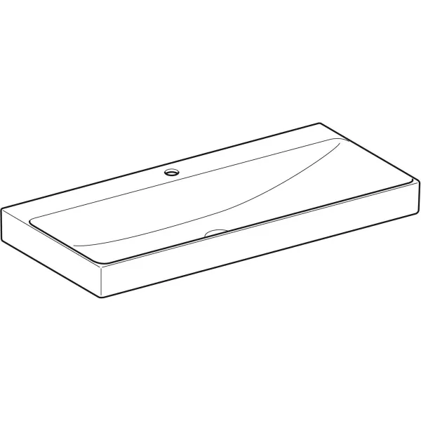 Wandwaschtisch „One“, rechteckig, Hahnlochposition mittig 105 × 48 cm mit KeraTect® Wandwaschtisch „One“, rechteckig, Hahnlochposition mittig 105 × 48 cm mit KeraTect®