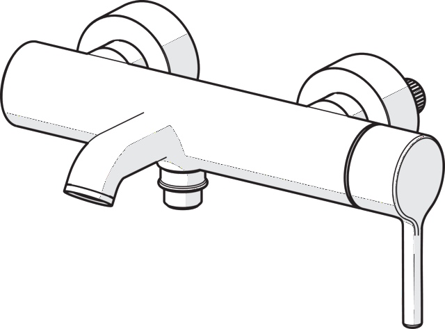 EHM Wannenfüll- und Brausebatterie VANTIS Style 5444 Ausladung 168 mm Chrom