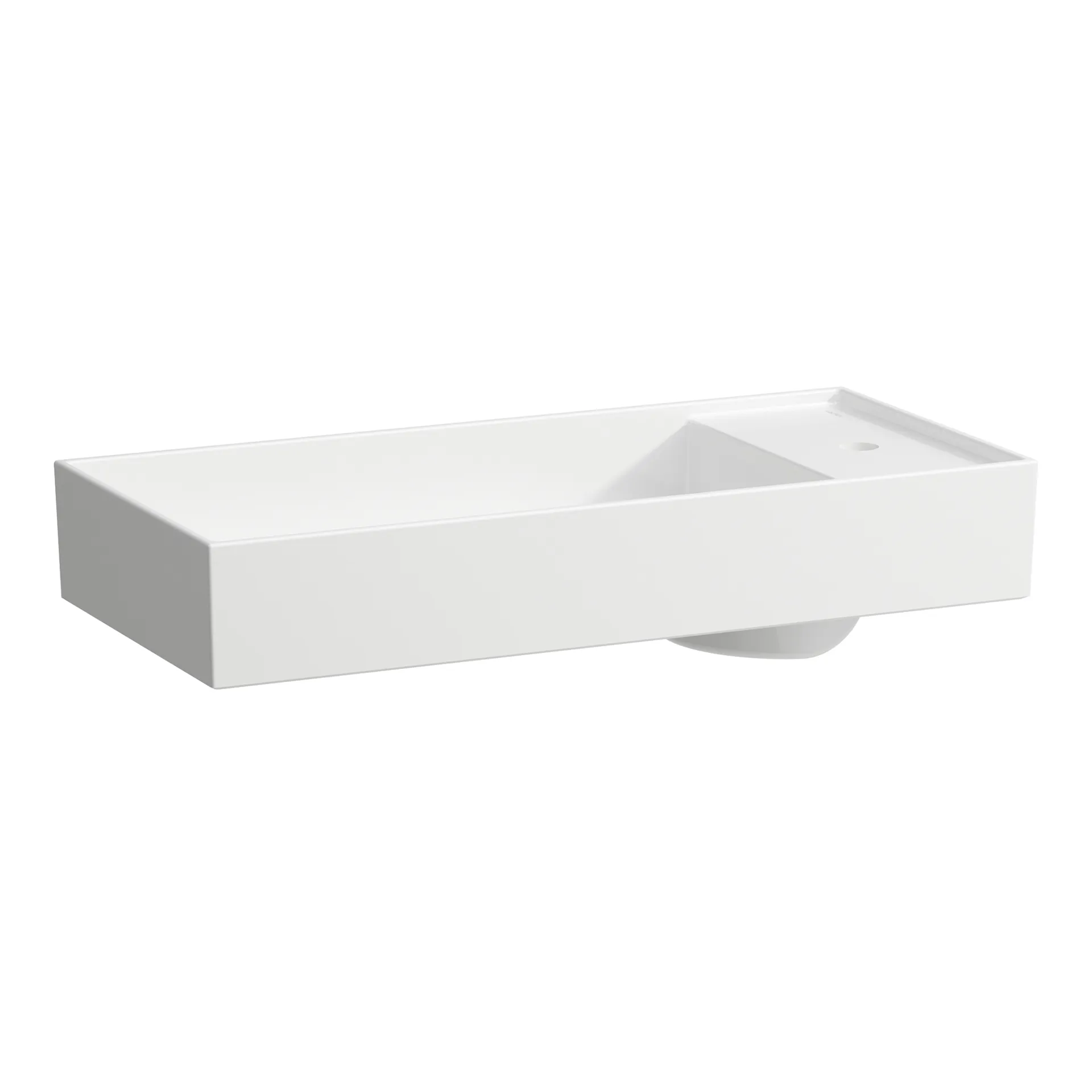 Waschtisch-Schale Kartell • 350x750x150 1 Hahnloch ohne Überlauf mit Armaturenbank rechts weiß