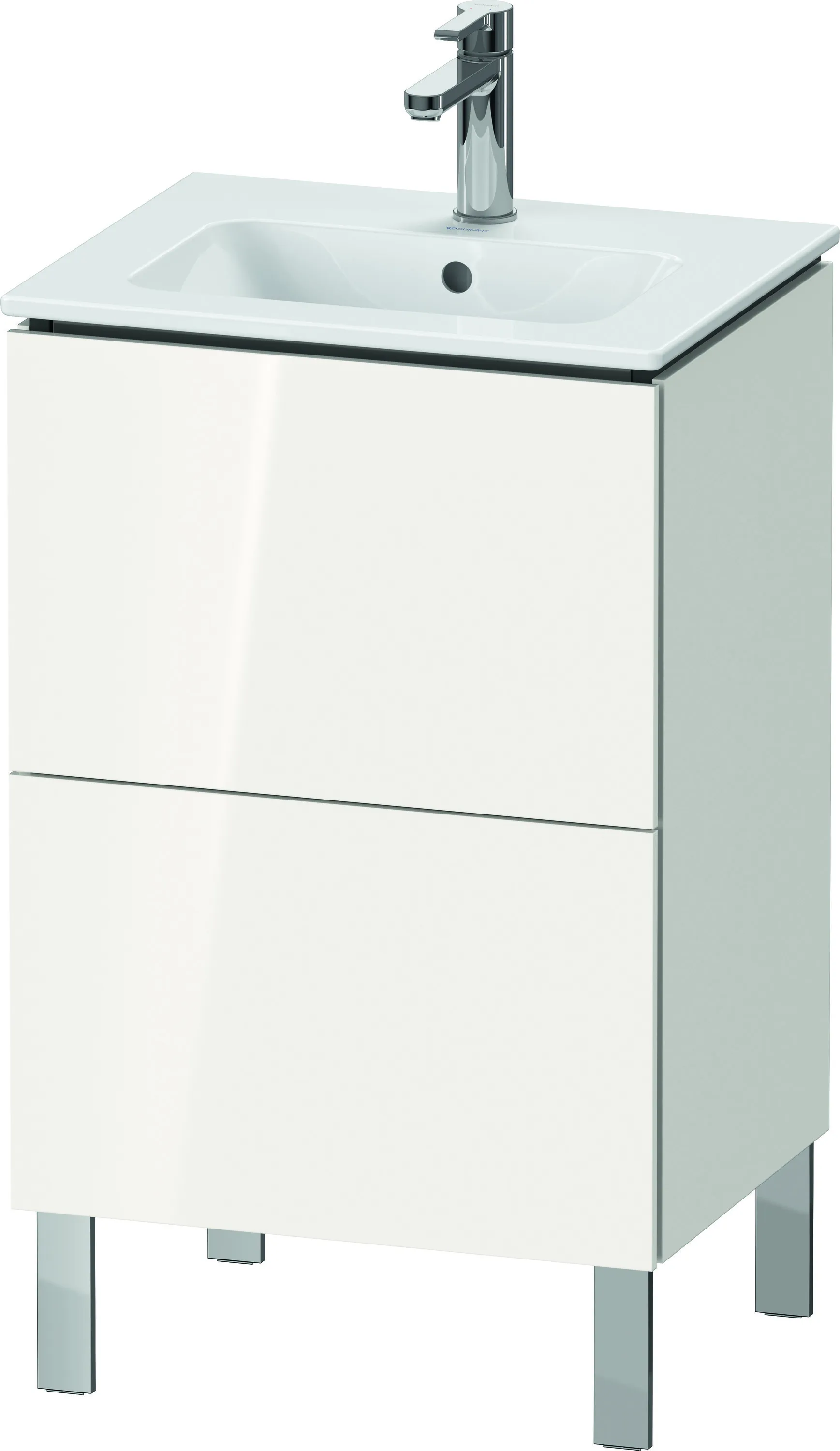 Duravit Waschtischunterschrank bodenstehend „L-Cube“ 52 × 70,4 × 42,1 cm Weiß Hochglanz