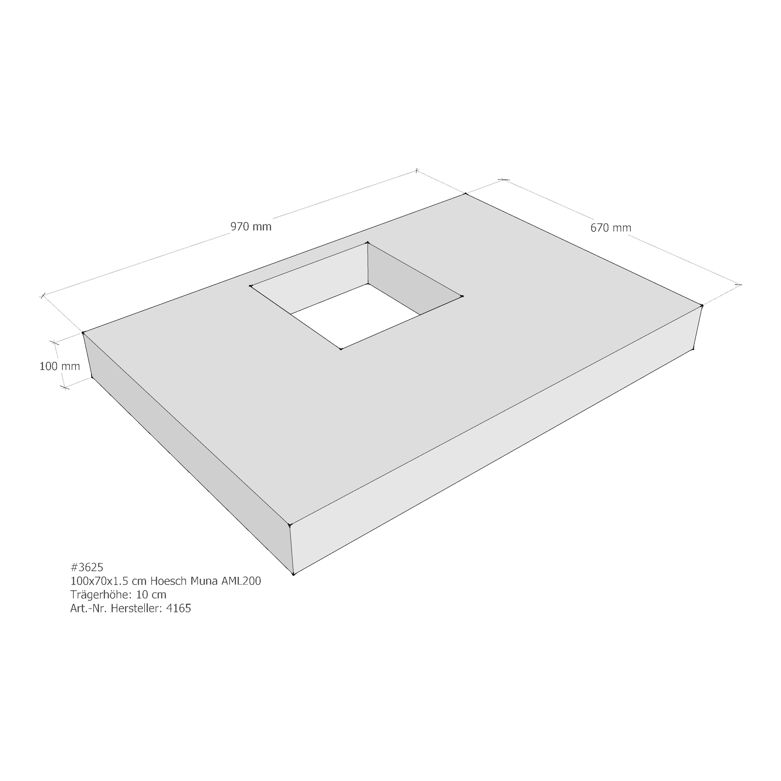 Duschwannenträger für Hoesch Muna 100 × 70 × 1,5 cm Breite: 70 cm / Länge: 100 cm Duschwannenträger für Hoesch Muna 100 × 70 × 1,5 cm Breite: 70 cm / Länge: 100 cm