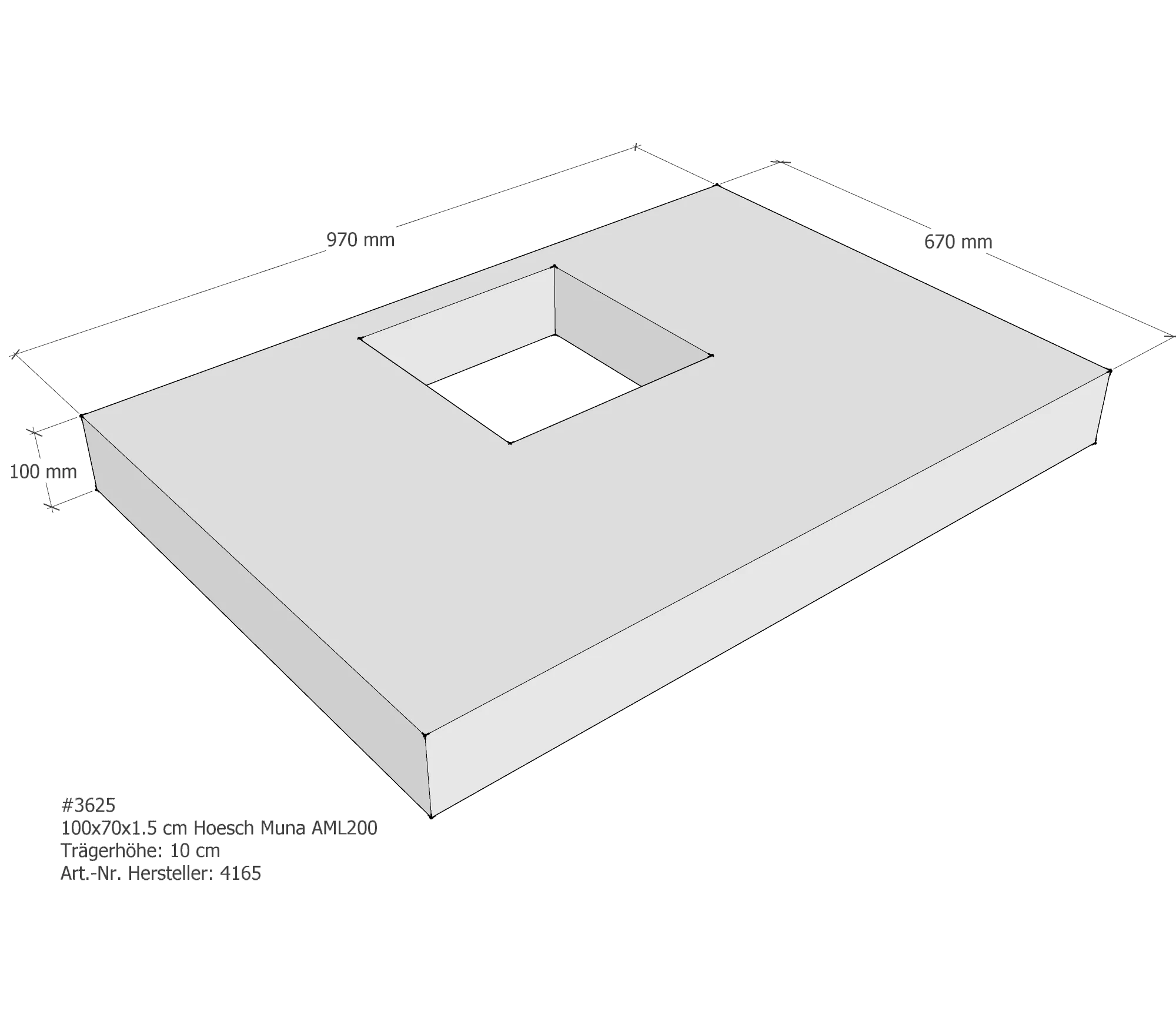 Duschwannenträger passend für Hoesch Muna 100 × 70 × 1,5 cm Duschwannenträger passend für Hoesch Muna 100 × 70 × 1,5 cm