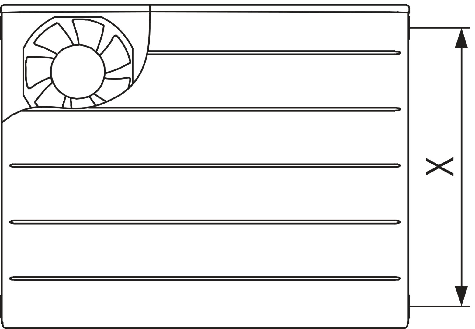 Kermi Wärmepumpen-Design-Flachheizkörper „x-flair Line-K“ 100 × 50 cm in Farbkonzept