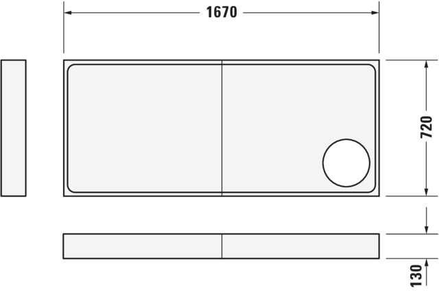 Duravit rechteck Duschwanne „Starck Slimline“ 170 × 75 cm 