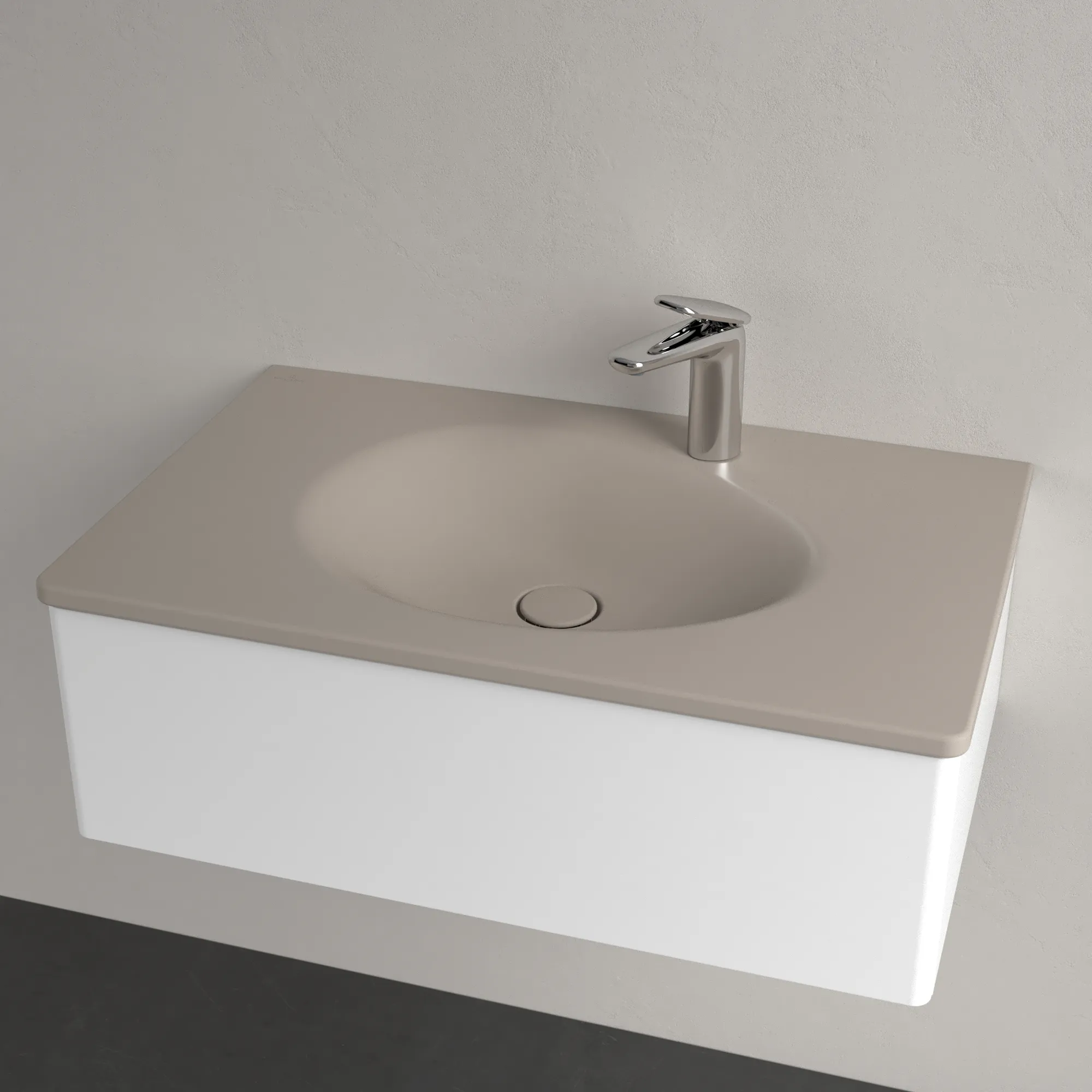 Villeroy & Boch Wandwaschtisch „Antao“ 800 × 500 × 180 mm, für Becken mittig in Almond Villeroy & Boch Wandwaschtisch „Antao“ 800 × 500 × 180 mm, für Becken mittig in Almond