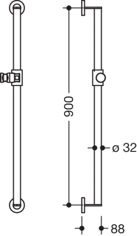 Brausehalterstange „System 900“ in Anthrazitgrau