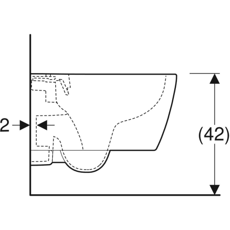 Geberit iCon Wand-WC Tiefspüler, verkürzte Ausladung, geschlossene Form, Rimfree, weiß Geberit iCon Wand-WC Tiefspüler, verkürzte Ausladung, geschlossene Form, Rimfree, weiß