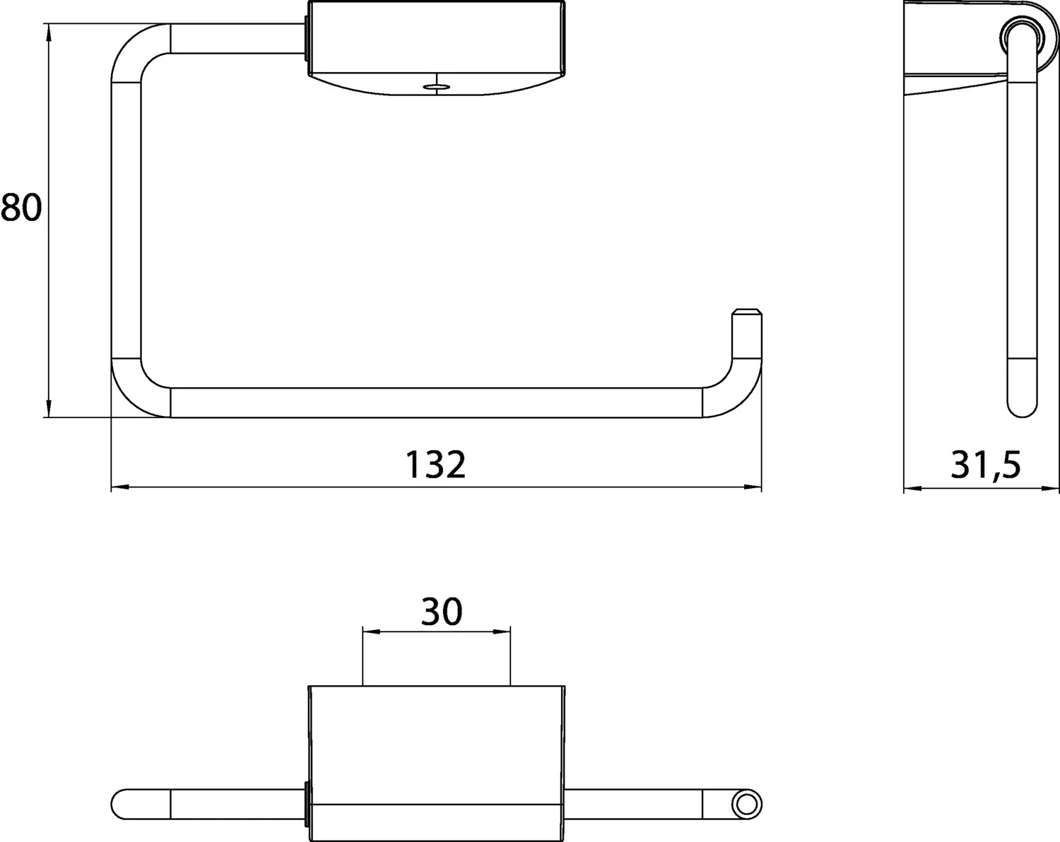 emco Papierhalter „flow“ 13,2 × 3,15 × 8,5 cm in chrom, Befestigung verdeckt