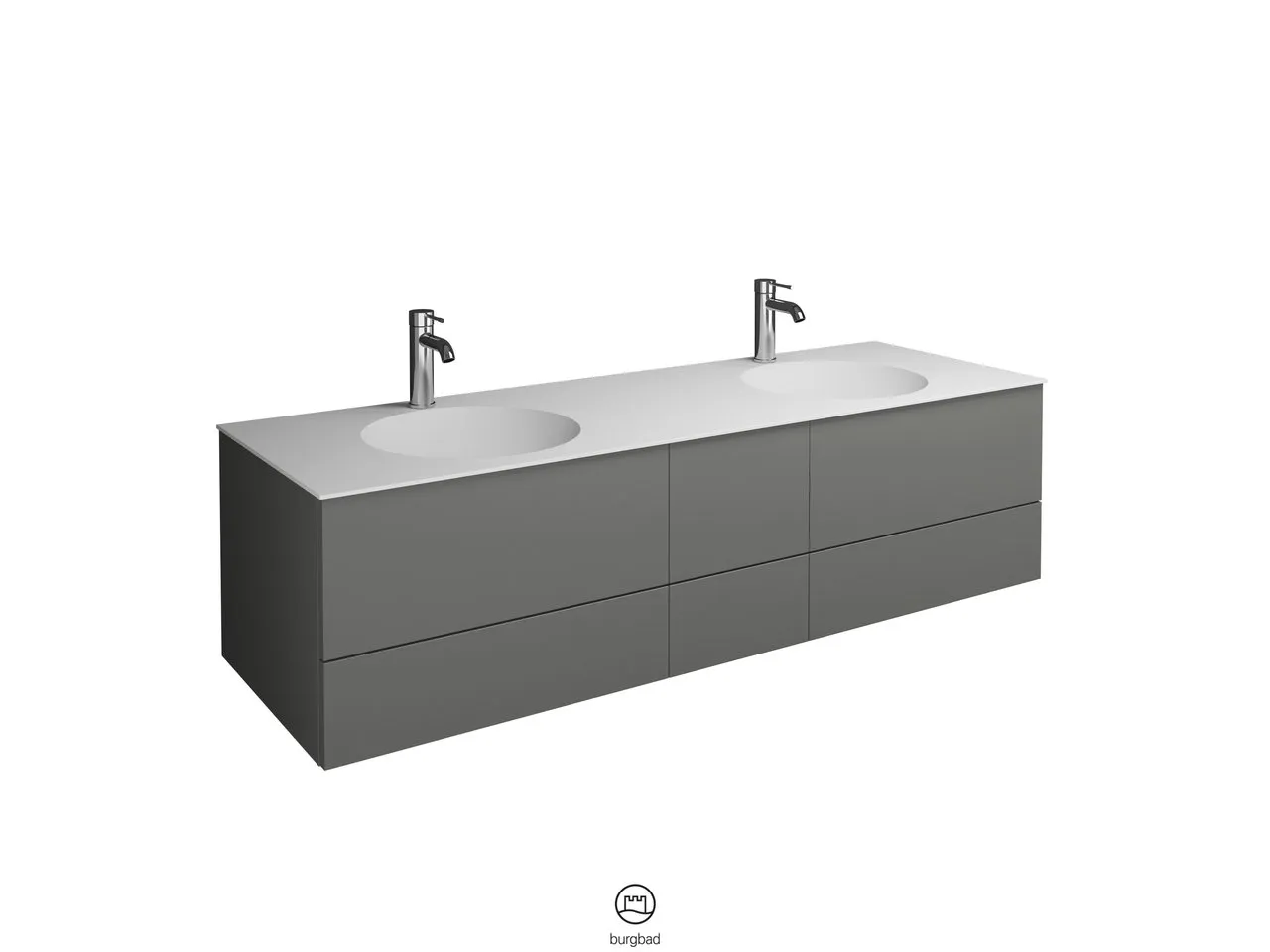 Coco Mineralguss-Waschtisch inkl. Waschtischunterschrank, 1506 mm breit, 406 mm hoch, SFHR150