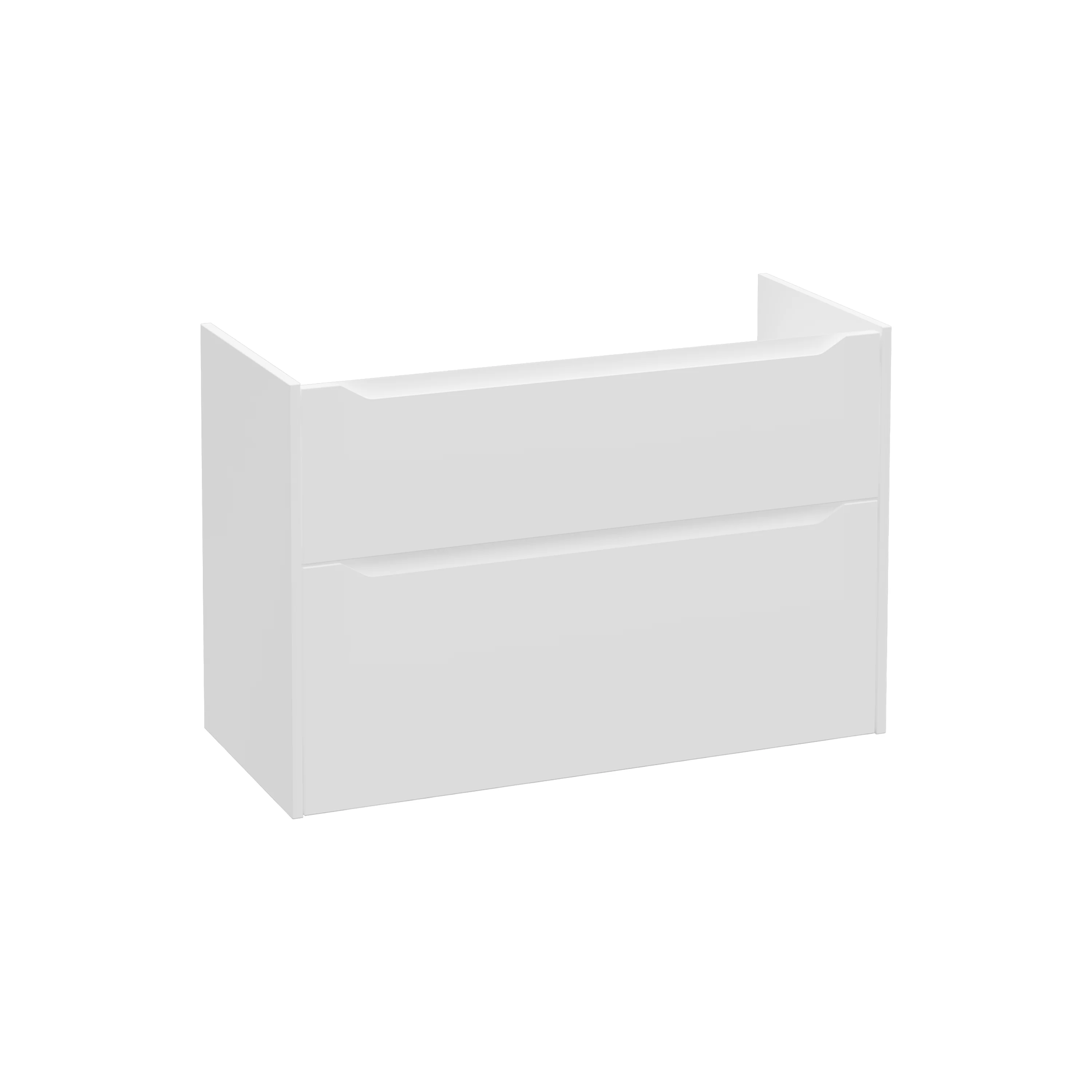 New Integra Square Waschtischunterschrank mit 2 Vollauszügen 97 x 45 x 65 cm (BxTxH) Weiß Matt