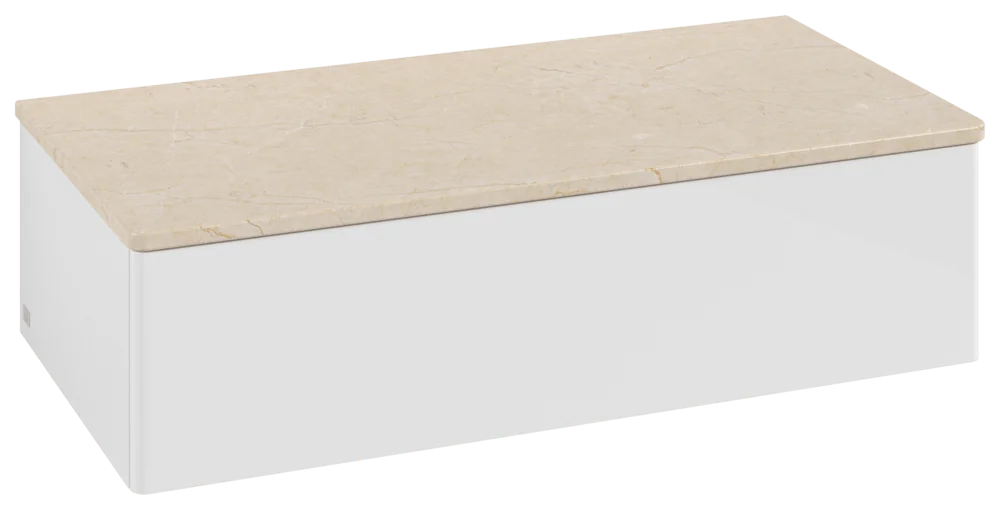 Villeroy & Boch Antao L40 Sideboard, 1000x268x500mm, Glossy White Lacquer / Botticino