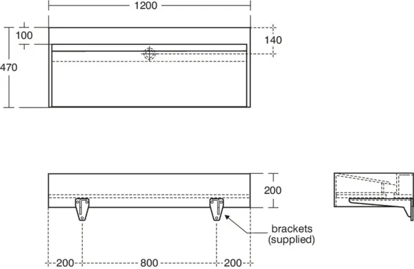 Waschbecken „Silhouette“ 120 × 47 × 20 cm in Weiß Waschbecken „Silhouette“ 120 × 47 × 20 cm in Weiß