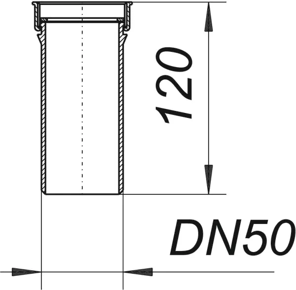 Tauchrohr 010/0, 120 mm, 2″ x DN 50 Tauchrohr 010/0, 120 mm, 2″ x DN 50
