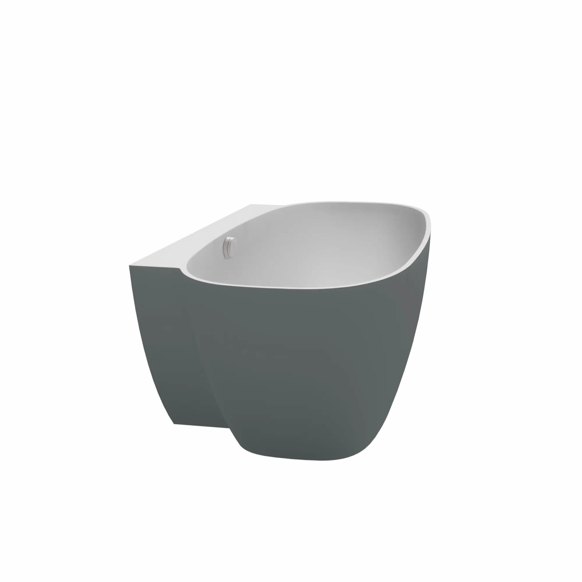 Hoesch Badewanne „LaBrillante“ vorwand rechteck 180 × 80 cm, mittig in Weiß (glänzend) / Schiefergrau (glänzend)