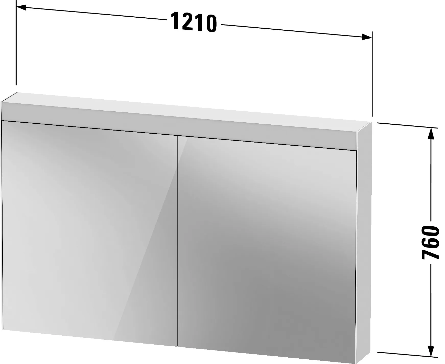 Duravit Spiegelschrank „Licht & Spiegel“ 121 × 76 × 14,8 cm