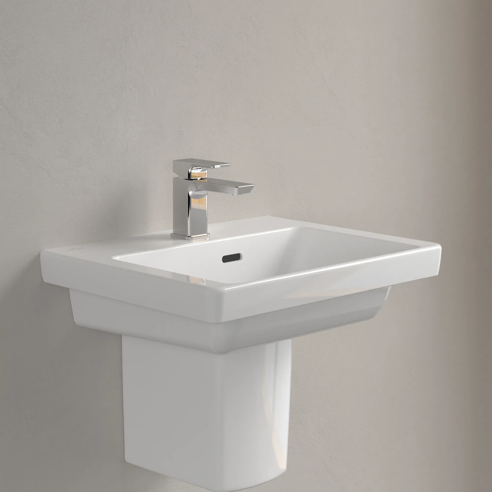 Villeroy & Boch Handwaschbecken „Subway 3.0“ 500 × 400 × 145 mm, ohne Hahnlochbohrung, Hahnlochposition mittig in Weiß Alpin Villeroy & Boch Handwaschbecken „Subway 3.0“ 500 × 400 × 145 mm, ohne Hahnlochbohrung, Hahnlochposition mittig in Weiß Alpin