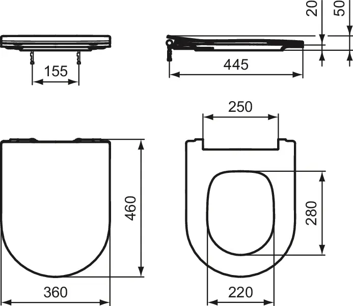 Ideal Standard WC-Sitz „BlendCurve“ in Weiß