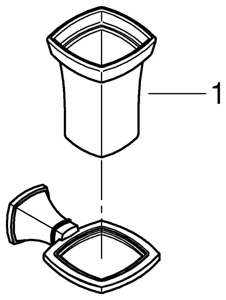 Halter Grandera 40909, mit Keramik-Mundspülglas, chrom