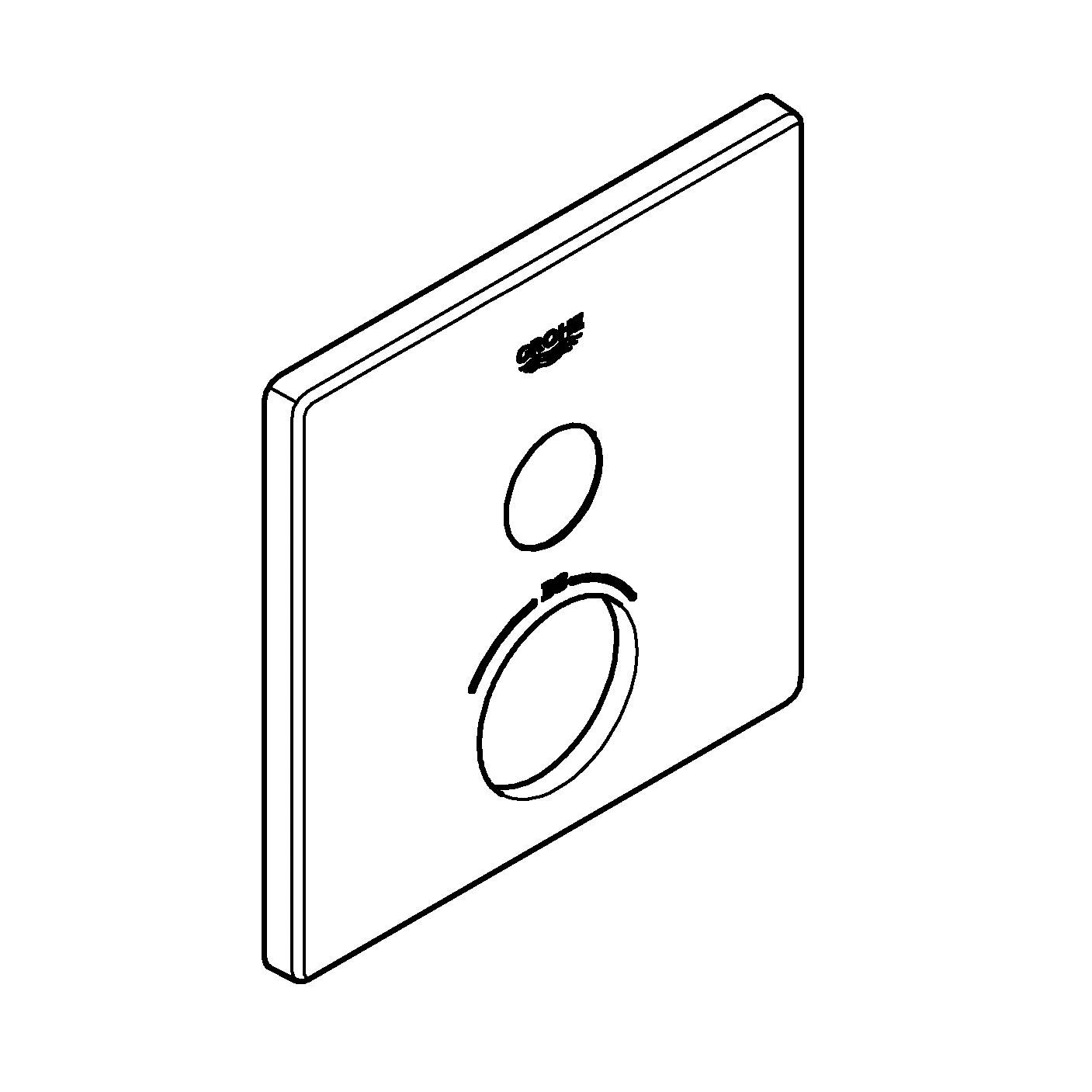 Rosette 49037, eckig, für SmartControl Unterputz, für Thermostate mit 1 Absperrventil, chrom