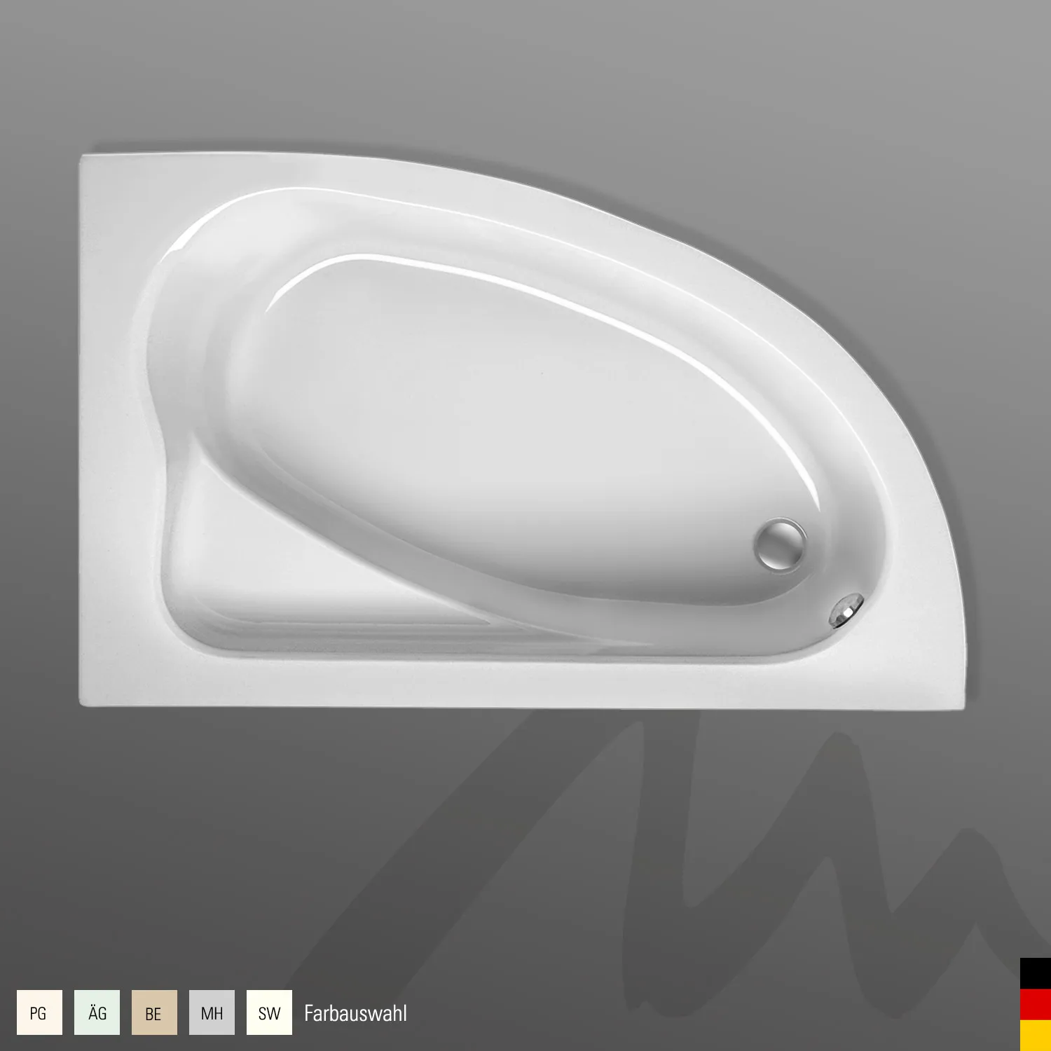 Mauersberger aspera Acryl-Badewanne links 1500x1000x465