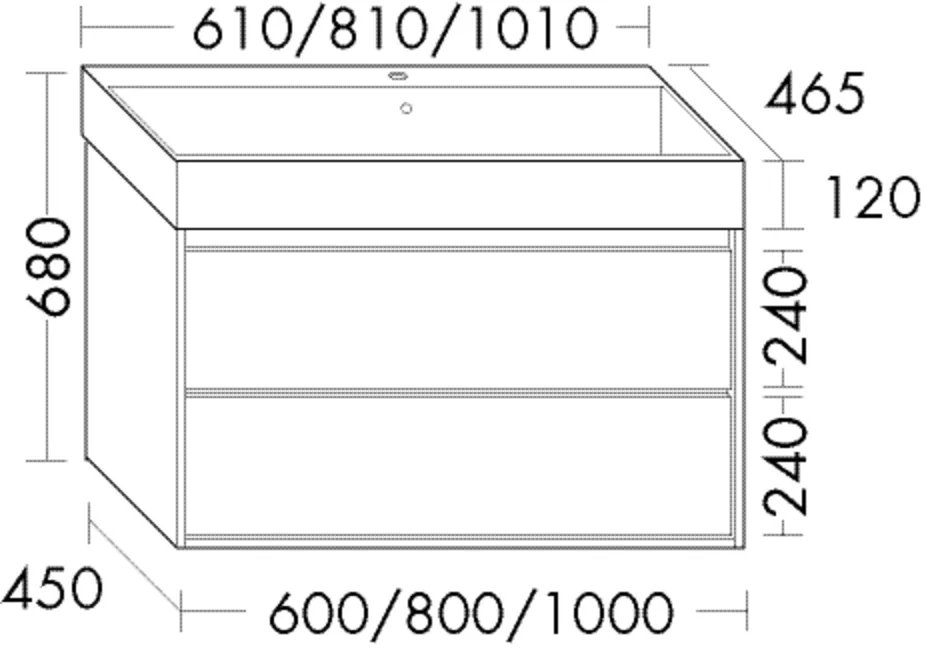 Keramik-Waschtisch inkl. Waschtischunterschrank Devio von burgbad - 465 x 605 x 680 mm, Muldentiefe 99 mm, 1 Auszug oben und unten Keramik-Waschtisch inkl. Waschtischunterschrank Devio von burgbad - 465 x 605 x 680 mm, Muldentiefe 99 mm, 1 Auszug oben und unten