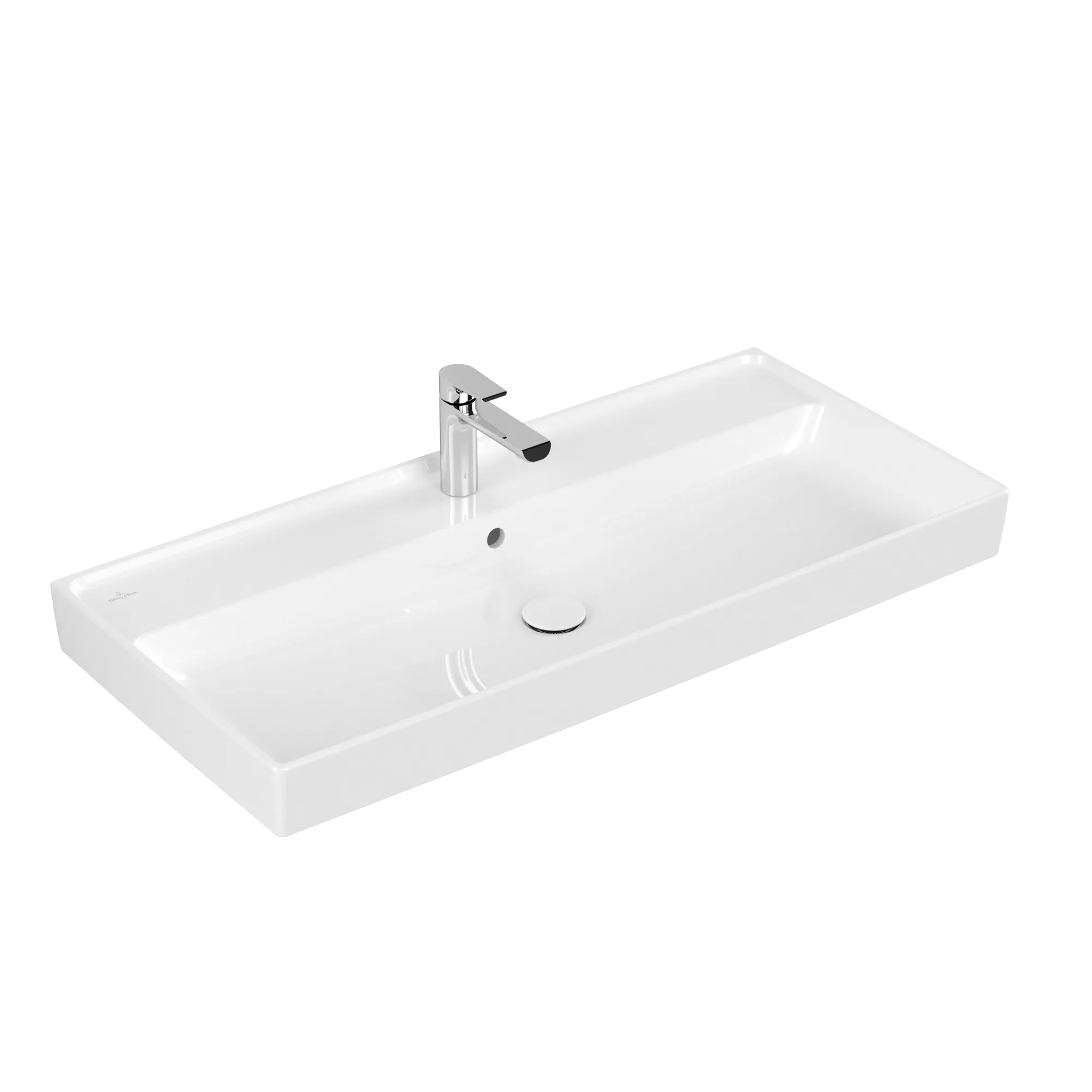 Villeroy & Boch Schrankwaschtisch aus TitanCeram geschliffen „Collaro“ 1000 × 470 × 160 mm, mit Hahnlochbohrung, Hahnlochposition mittig in Weiß Alpin Villeroy & Boch Schrankwaschtisch aus TitanCeram geschliffen „Collaro“ 1000 × 470 × 160 mm, mit Hahnlochbohrung, Hahnlochposition mittig in Weiß Alpin
