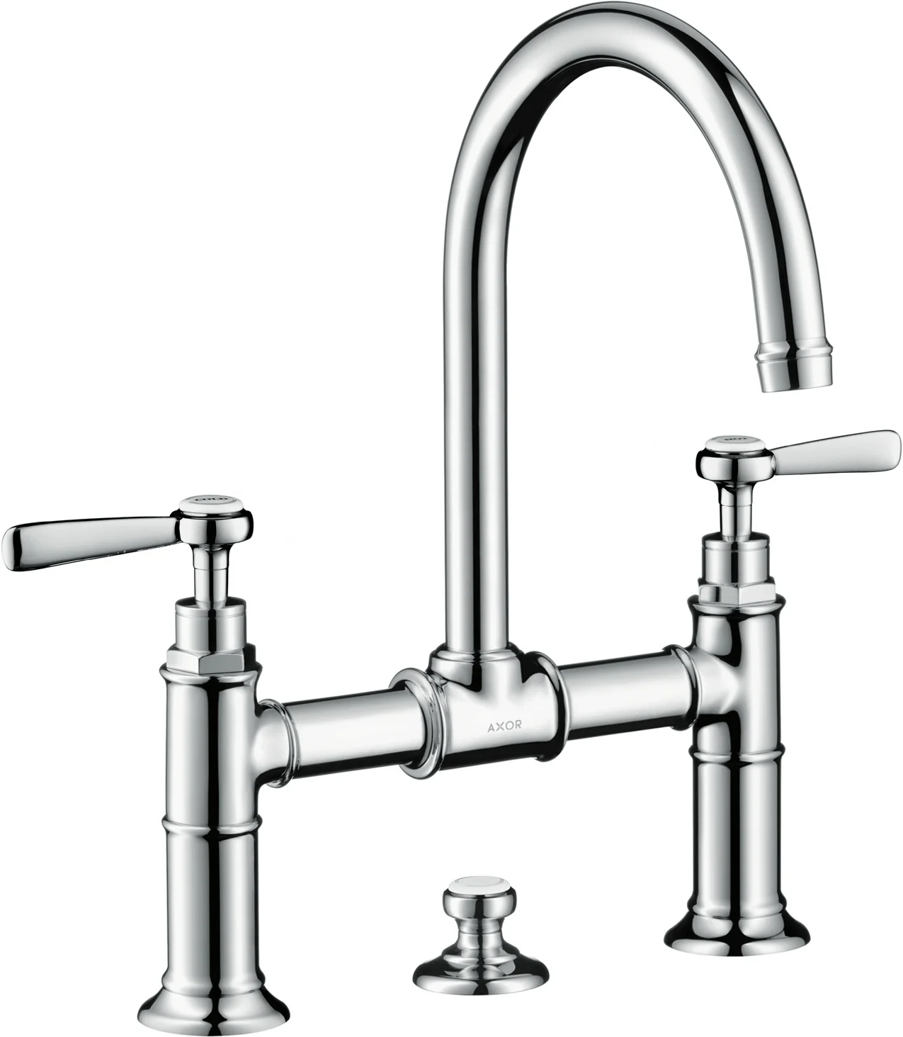 Hansgrohe AXOR Montreux 2-Griff Wannenarmatur Aufputz, Chrom, Ausladung 224 mm, Stichmaß 170 ±32 mm