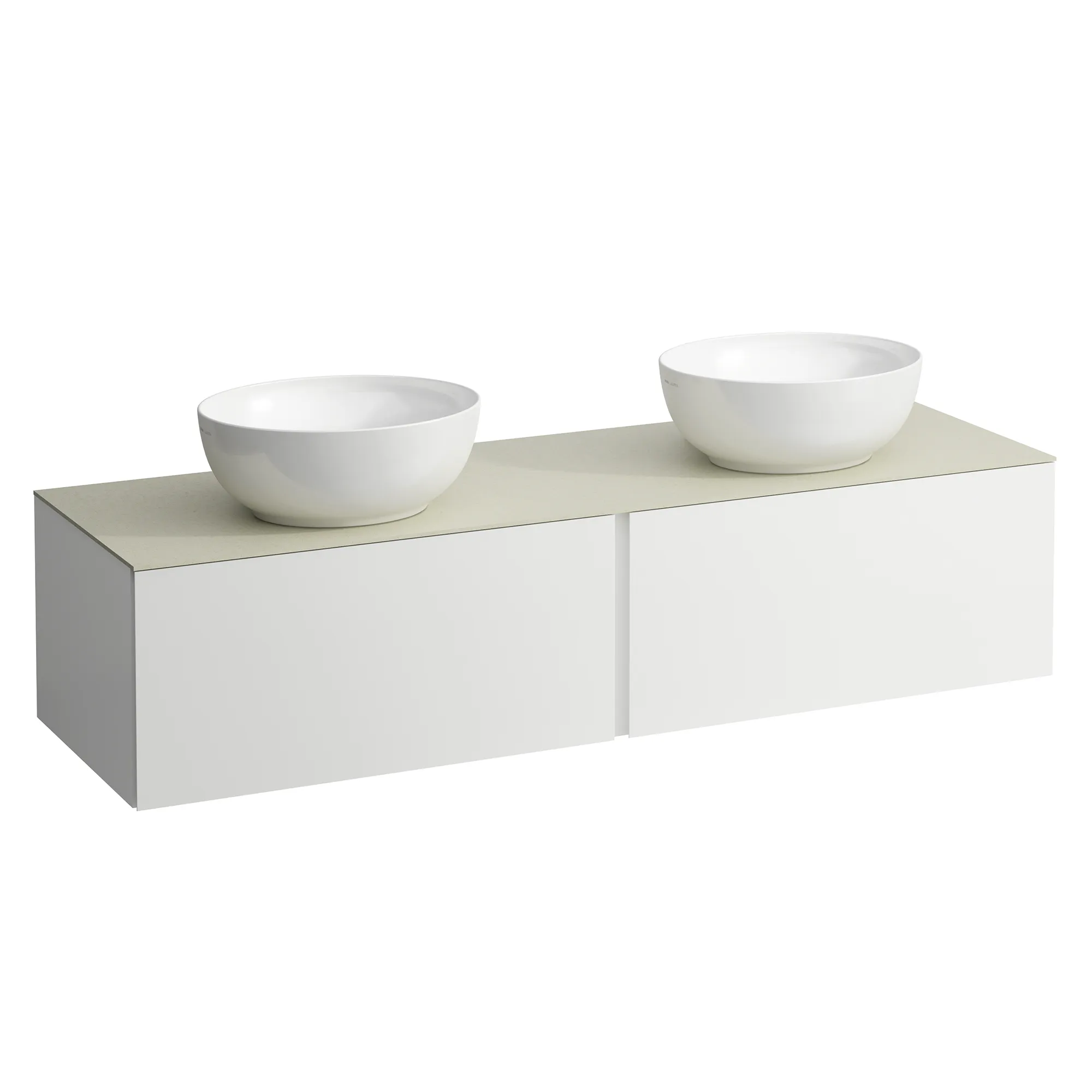 Schubladenelement (WT-Unterbau+WT-Platte) ILBAGNOALESSI 500x1600x370 2 Schubladen integrierte versteckte Griffe seitlich Vollauszug Soft-Close