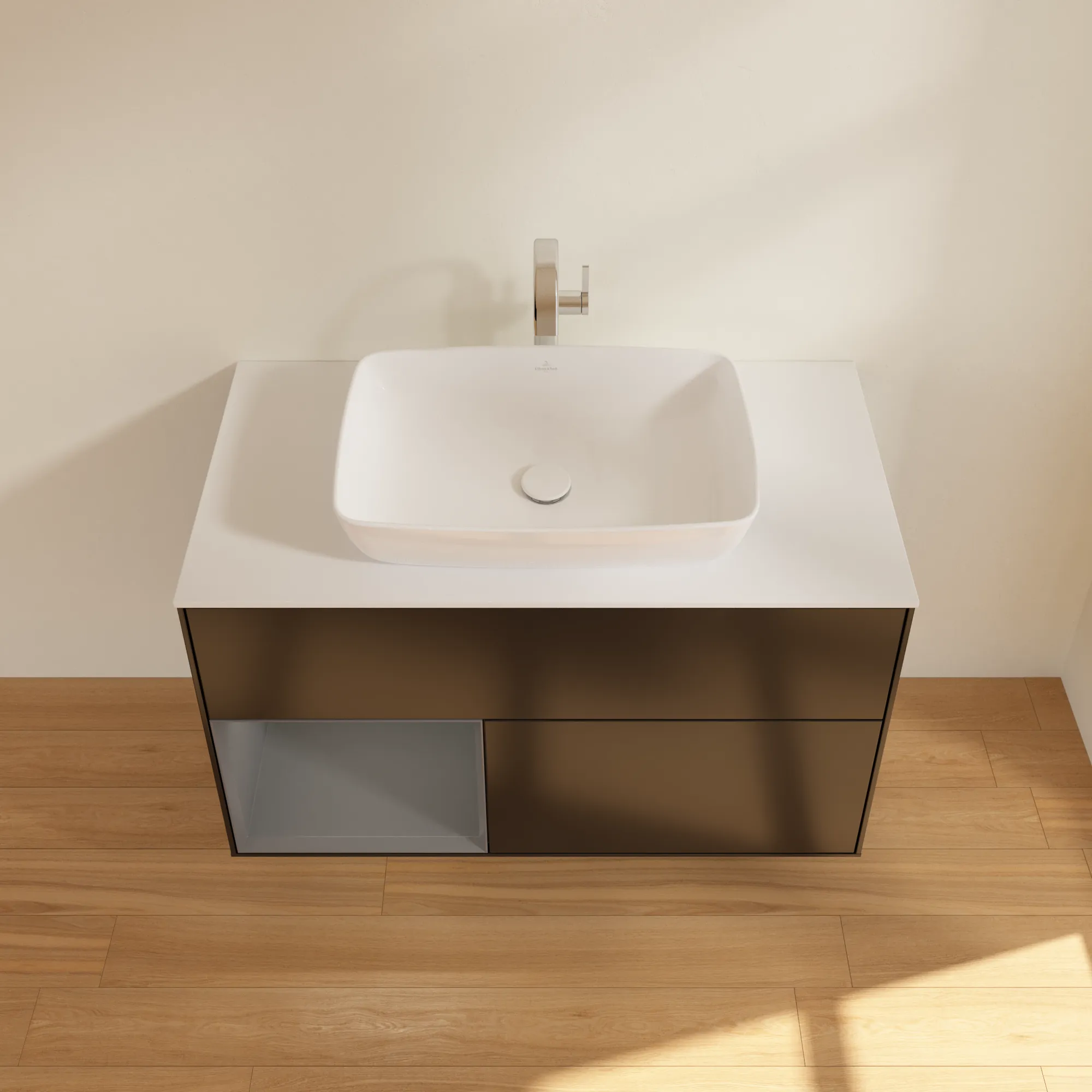 Villeroy & Boch Waschbeckenunterschrank Finion G77, 1000 x 603 x 501 mm, Black Matt Lacquer, mit Beleuchtung und Push-to-open Funktion Villeroy & Boch Waschbeckenunterschrank Finion G77, 1000 x 603 x 501 mm, Black Matt Lacquer, mit Beleuchtung und Push-to-open Funktion
