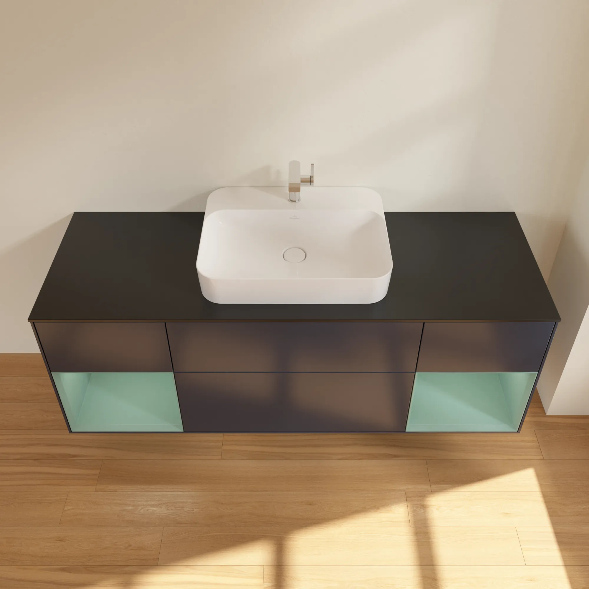 Villeroy & Boch Waschtischunterschrank „Finion“ für Schrankwaschtisch 1600 × 603 × 501 mm Midnight Blue Matt Lacquer, für Becken mittig