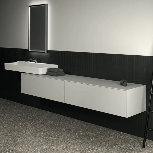 Ideal Standard Waschtischunterschrank „Conca“ 238,7 × 37 × 50,5 cm Weiß matt lackiert