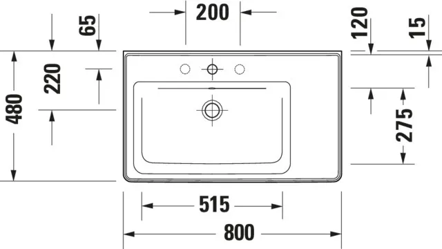 Wandwaschtisch „D-Neo“, mit Überlauf, Hahnlochposition mittig Wandwaschtisch „D-Neo“, mit Überlauf, Hahnlochposition mittig