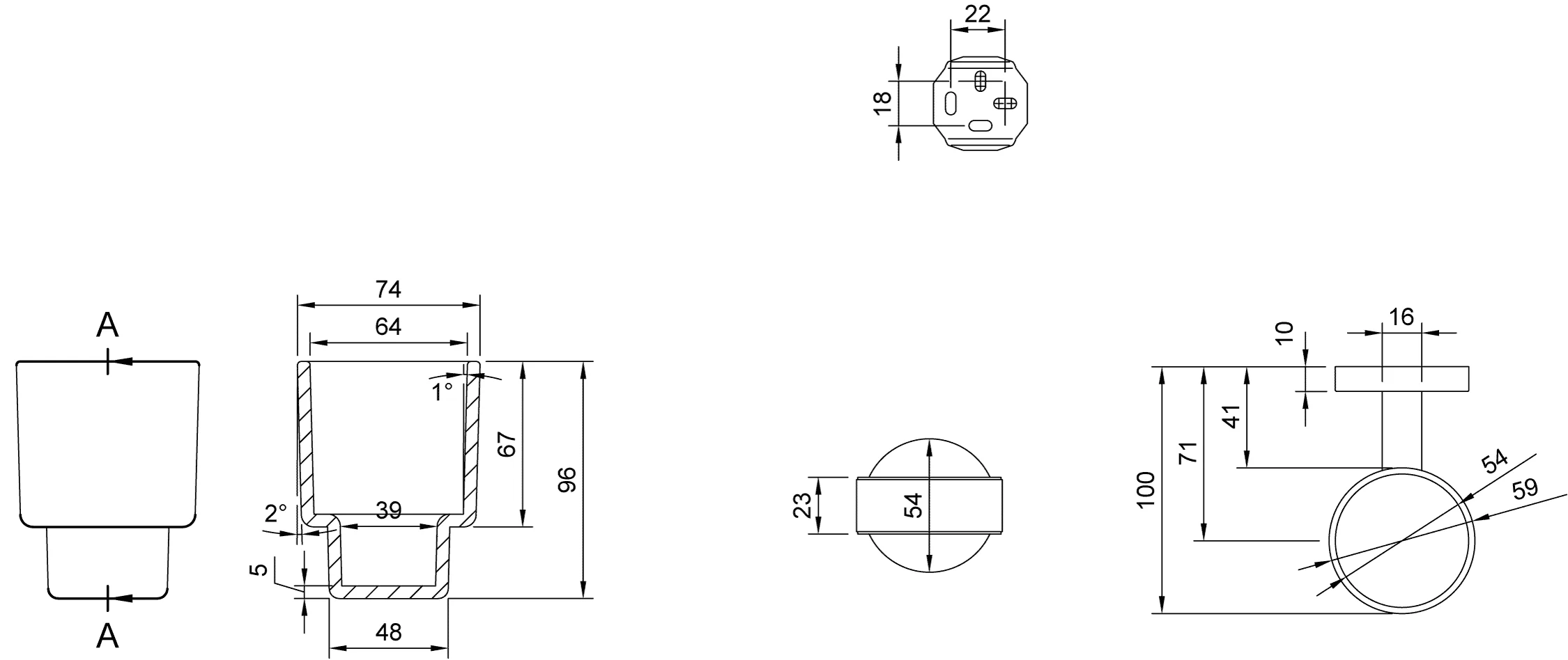 Villeroy & Boch Elements - Tender Glashalter TVA151018000, Chrom, 74x100x96mm Villeroy & Boch Elements - Tender Glashalter TVA151018000, Chrom, 74x100x96mm