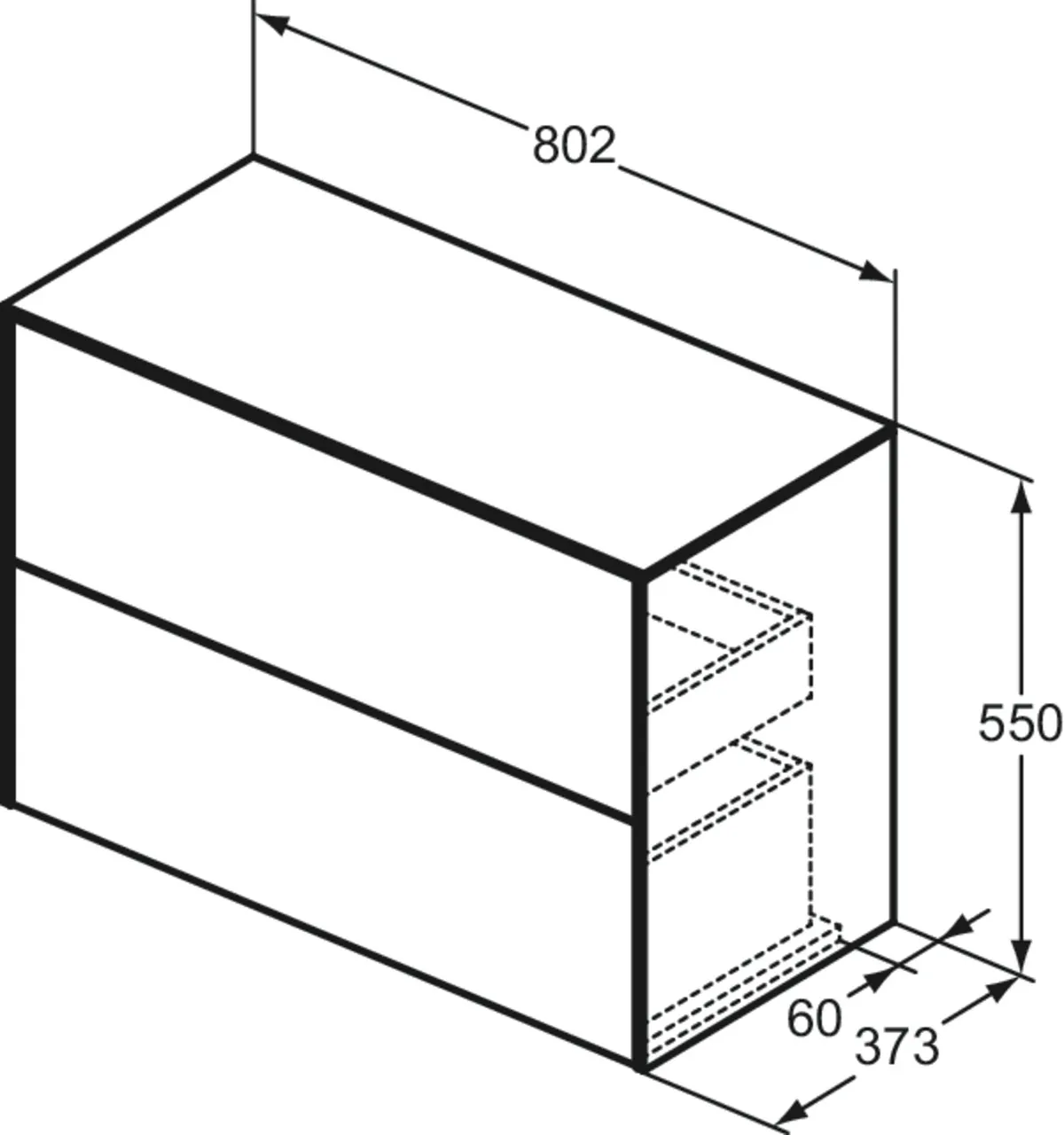 Ideal Standard Waschtischunterschrank „Conca“ 80,2 × 55 × 37,3 cm Anthrazit matt lackiert Ideal Standard Waschtischunterschrank „Conca“ 80,2 × 55 × 37,3 cm Anthrazit matt lackiert