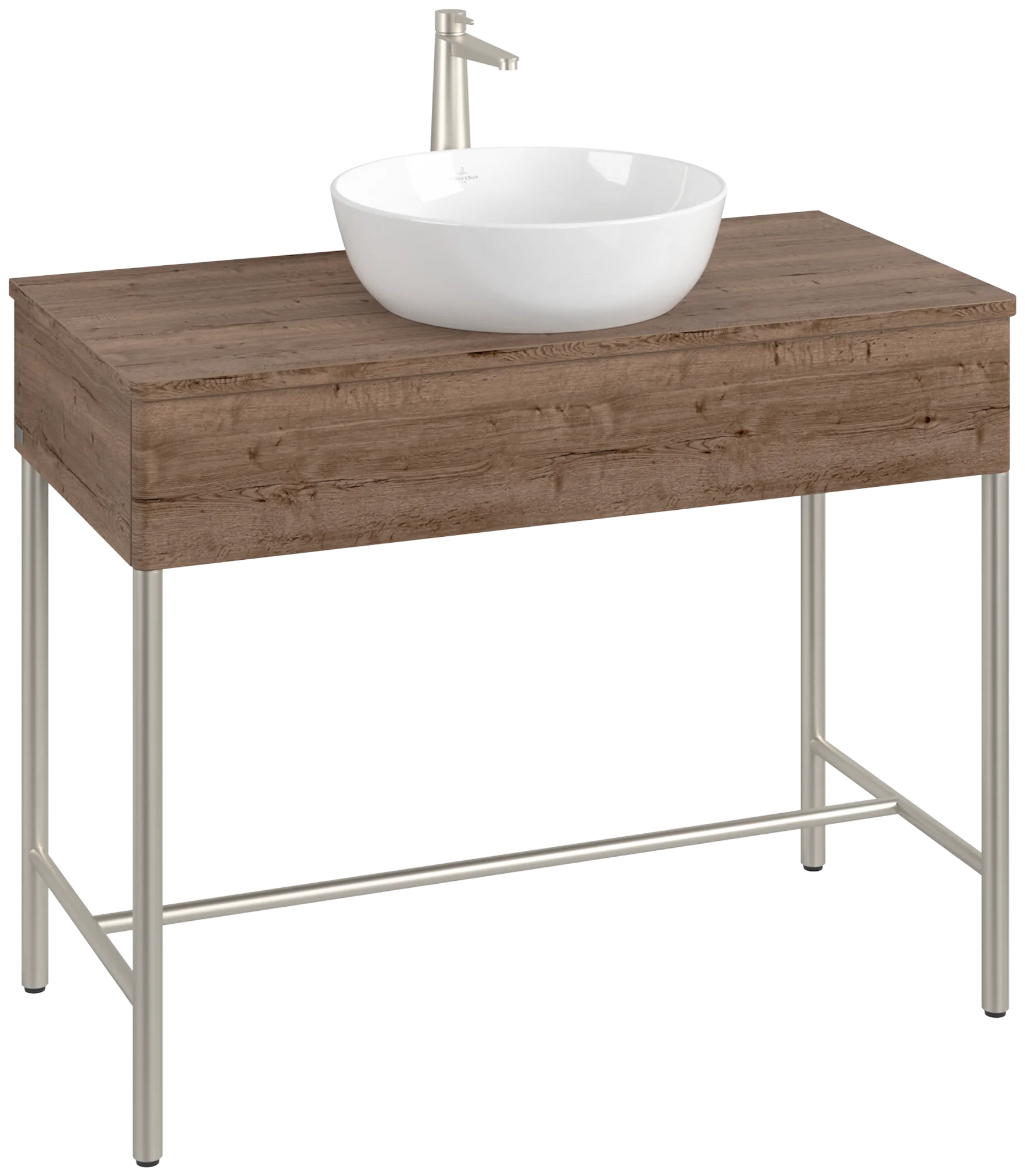 Villeroy & Boch Waschbeckenunterschrank Artis L61050, Eckig Tobacco Oak, 1.000 x 782 x 500 mm, mit Metallgestell und Beleuchtung Villeroy & Boch Waschbeckenunterschrank Artis L61050, Eckig Tobacco Oak, 1.000 x 782 x 500 mm, mit Metallgestell und Beleuchtung