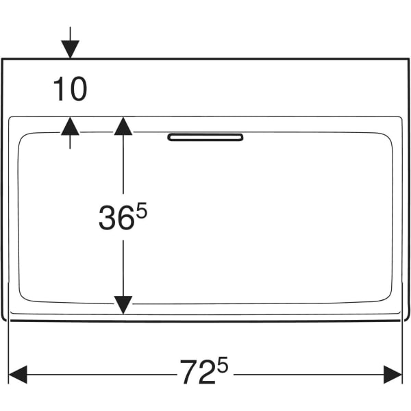 Wandwaschtisch „One“ mit horizontalem Ablauf, rechteckig 75 × 48 cm in weiß alpin mit KeraTect®