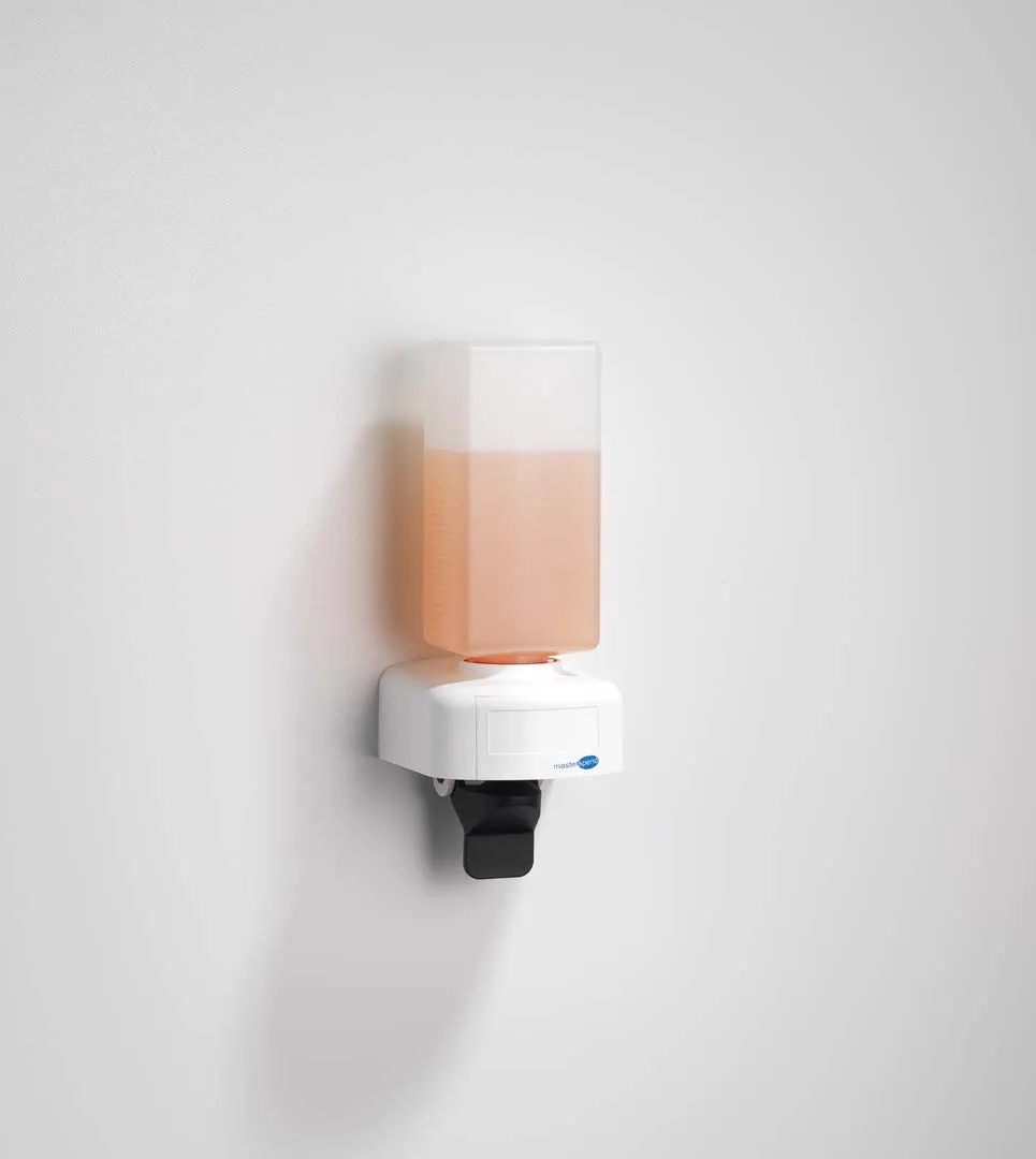 Schneider Masterspend Seifen- und Desinfektionsmittelspender, 0,5 L, Handhebel, ohne Adapter Schneider Masterspend Seifen- und Desinfektionsmittelspender, 0,5 L, Handhebel, ohne Adapter
