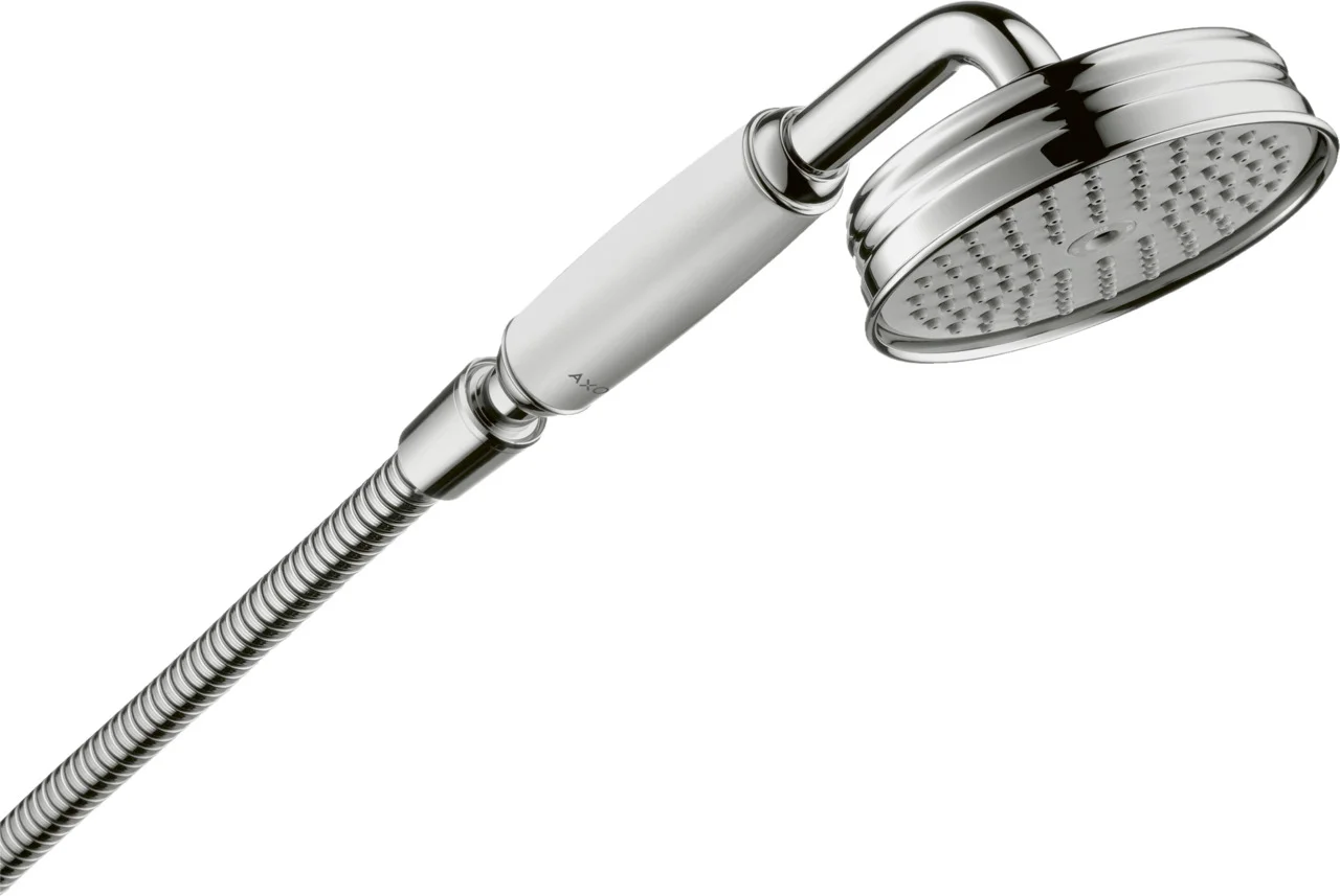 Hansgrohe AXOR Montreux Handbrause, chrom, 100 mm Brausekopfgröße, RainAir Strahlart, QuickClean Technologie, max. Durchflussmenge 16 l/min bei 3 bar Hansgrohe AXOR Montreux Handbrause, chrom, 100 mm Brausekopfgröße, RainAir Strahlart, QuickClean Technologie, max. Durchflussmenge 16 l/min bei 3 bar