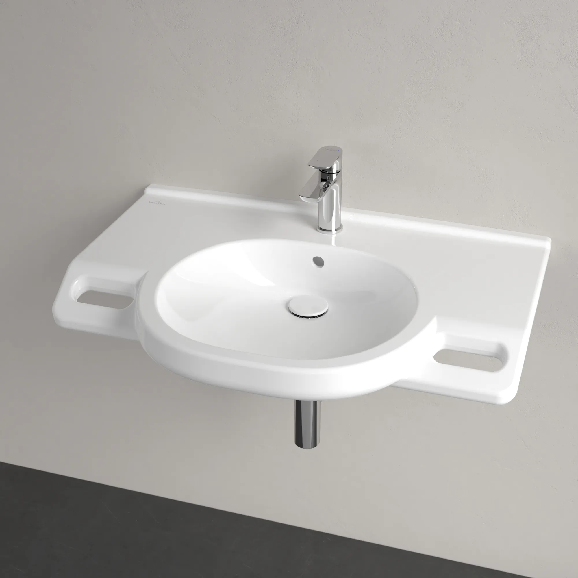 Villeroy & Boch Wandwaschtisch „ViCare“ 810 × 560 × 185 mm, mit Hahnlochbohrung in Weiß Alpin Villeroy & Boch Wandwaschtisch „ViCare“ 810 × 560 × 185 mm, mit Hahnlochbohrung in Weiß Alpin
