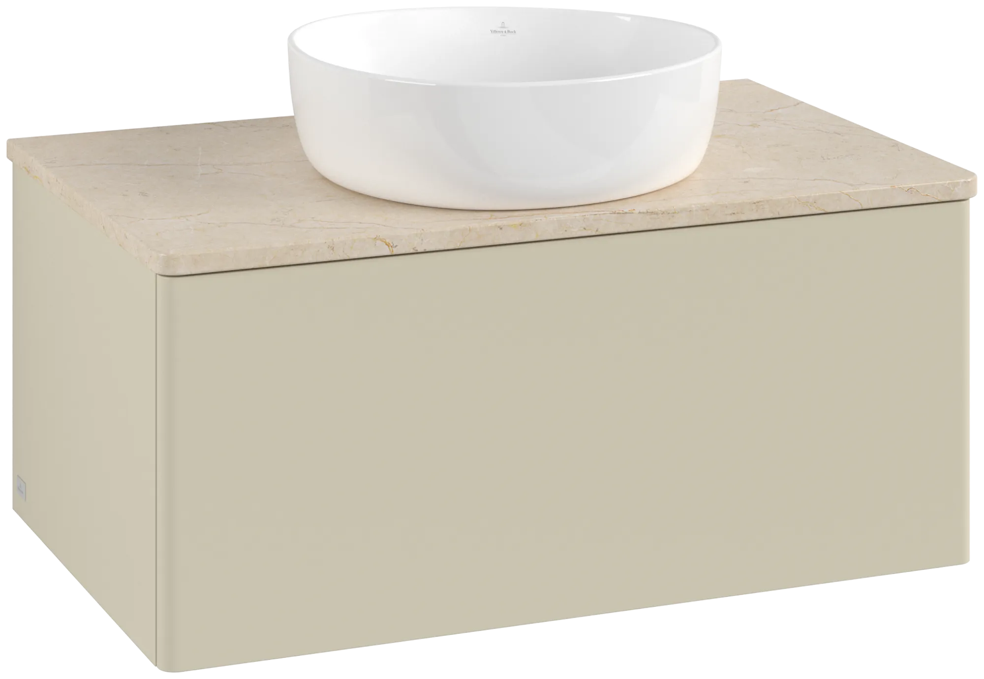 Villeroy & Boch Antao Waschbeckenunterschrank K30_1, 800x360x500mm, Silk Grey Matt Lacquer / Botticino