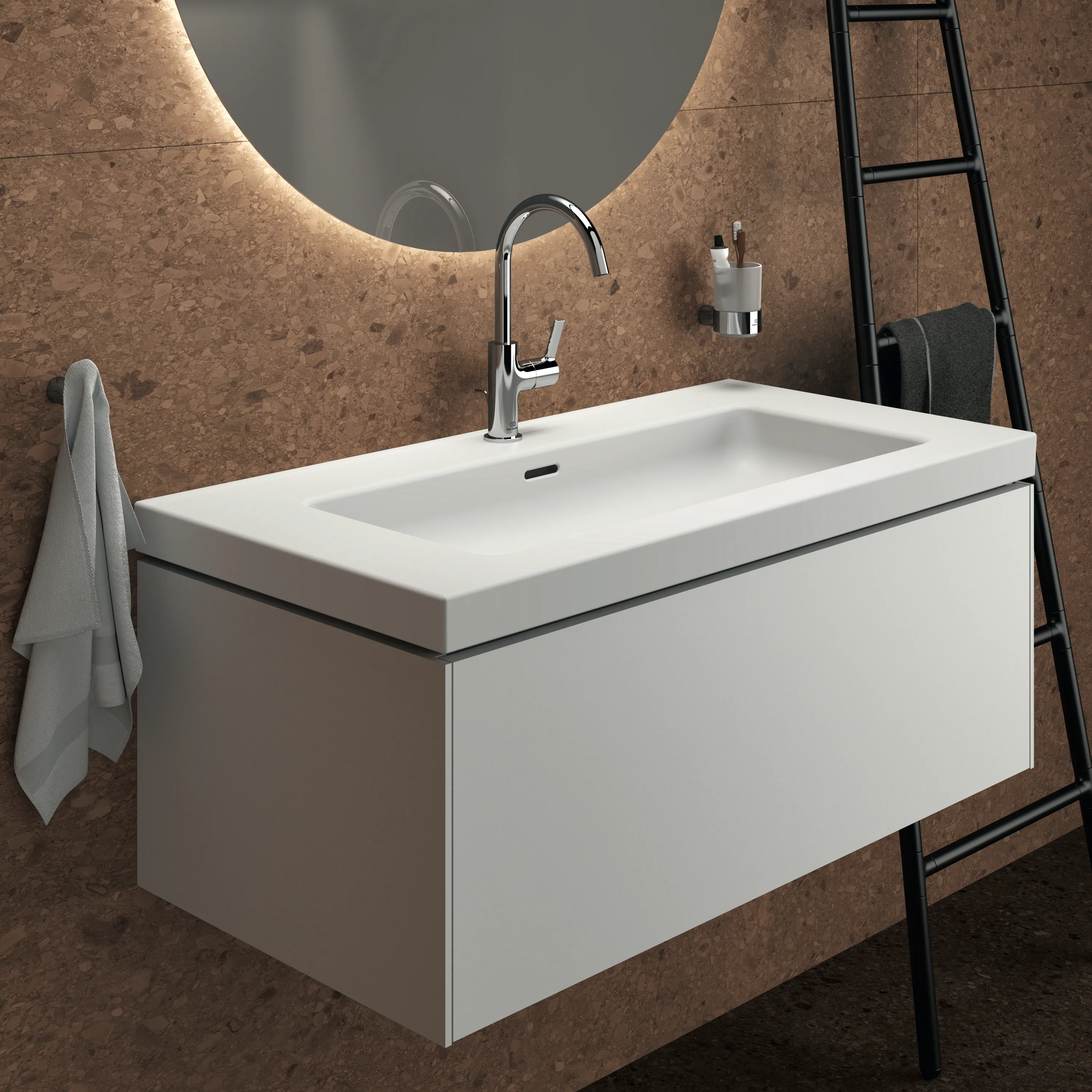 Ideal Standard Waschtischunterschrank „Conca“ 100 × 37 × 50,5 cm Weiß matt lackiert