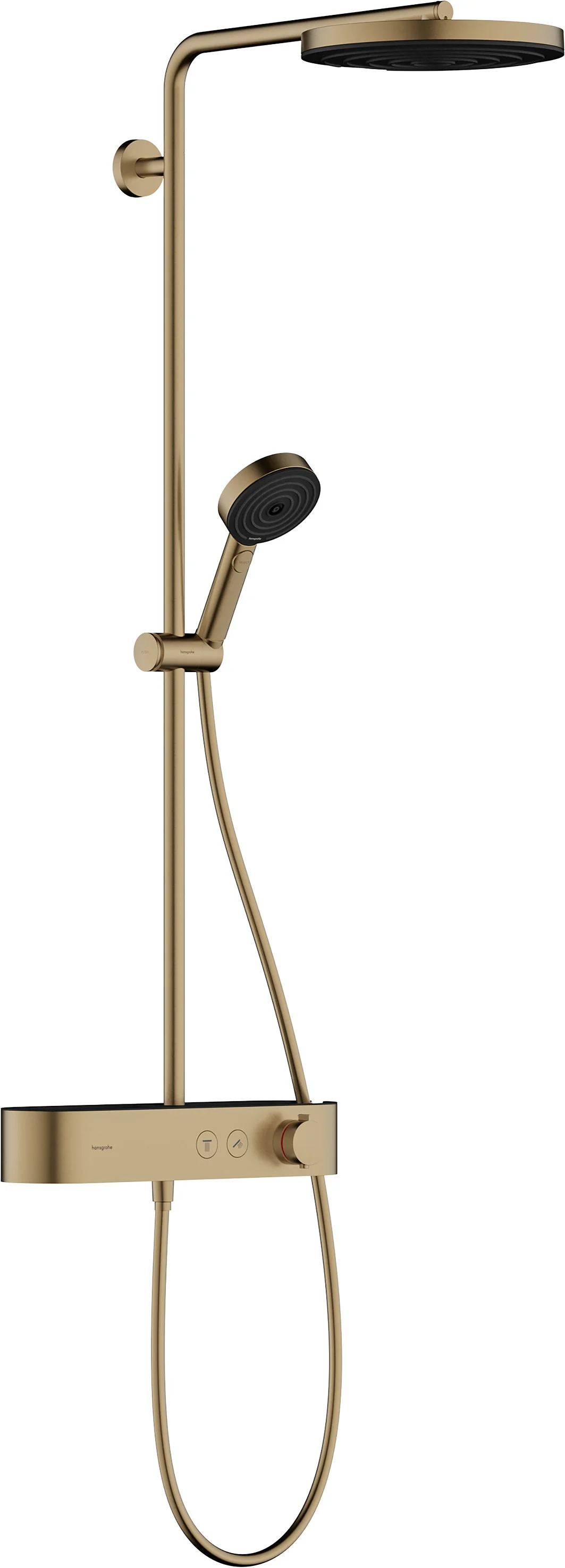 Hansgrohe Pulsify S Showerpipe 260 1jet EcoSmart mit Brausethermostat Aufputz BBR, Brushed Bronze, 398 mm Brausearmlänge, 7,5 l/min Durchfluss
